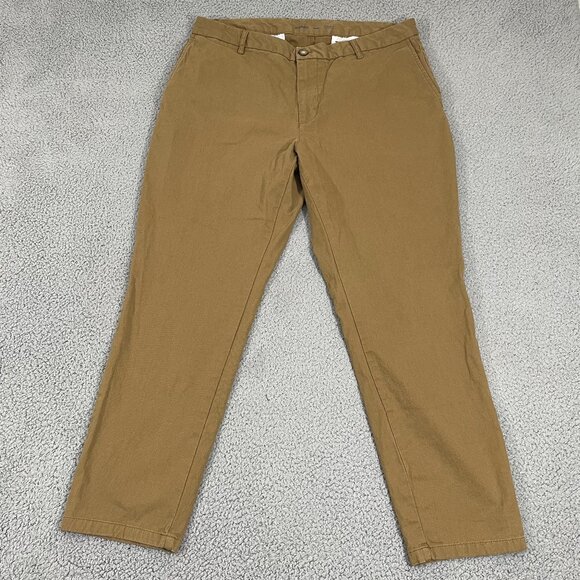 Old Navy Chino Pants Men 38x29 Tan Athletic Built in Flex Flat Front - Picture 1 of 10